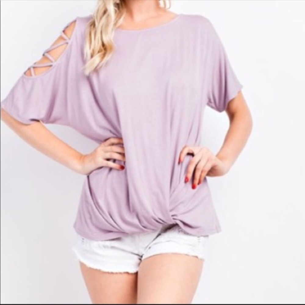 Lavender Bamboo One Shoulder Trim Top